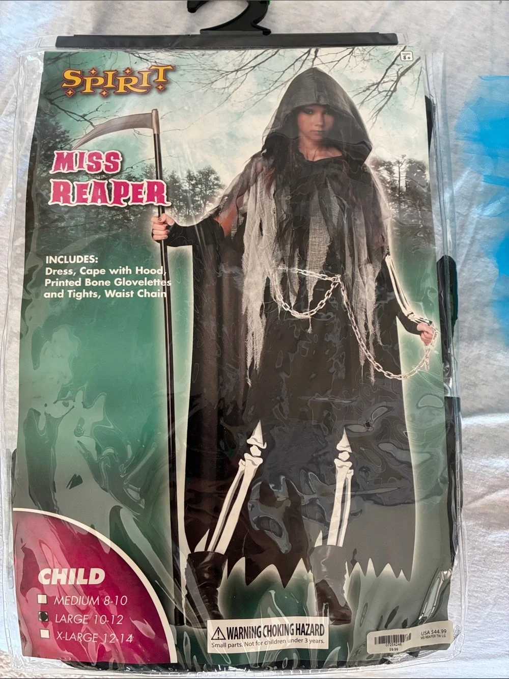 California Costumes Black Hooded Grim Reaper Cape with Gray Tattered Overlay